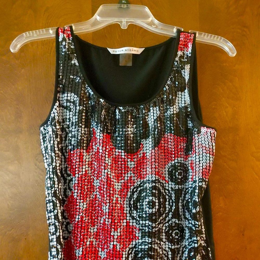 Peter Nygard sequin tank top Womens size Small